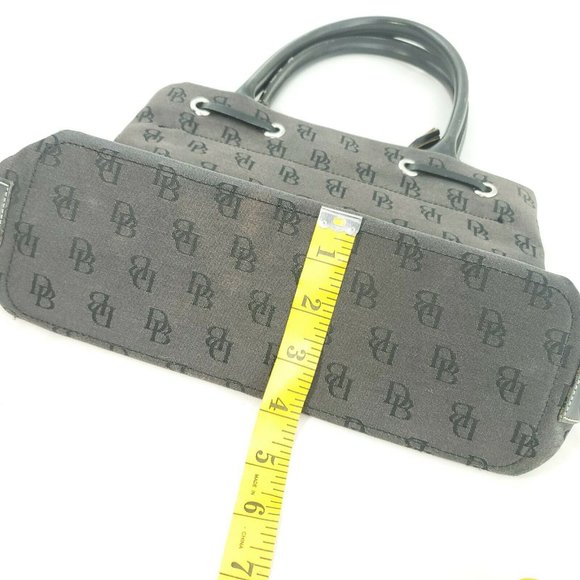 Vtg Dooney & Bourke Womens Black Signature Print Canvas Double Handles Tote Bag - Picture 11 of 15